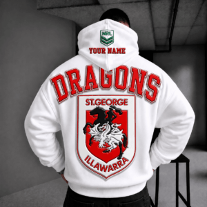 Auspiritmerch St. George Illawarra Dragons Hoodie Custom Name Gifts For Fan