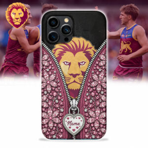 Auspiritmerch Brisbane Lions Phone Case Custom Name Gift For Fan