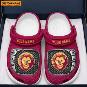 Auspiritmerch Brisbane Lions Crocs Crocband Clogs Shoes Comfortable For Men Women and Kids