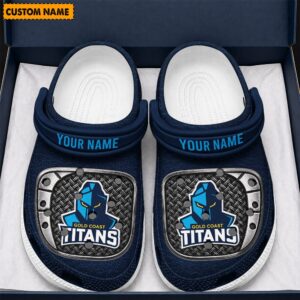 Auspiritmerch Gold Coast Titans Crocs Crocband Clogs Shoes Comfortable For Men Women and Kids