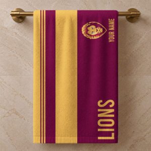 Auspiritmerch Brisbane Lions Premium Bath/ Beach Towel Personalized Gift For Fan