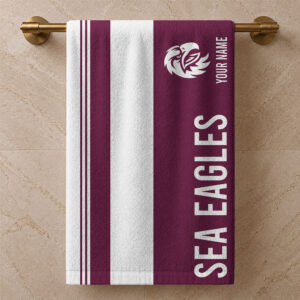 Auspiritmerch Manly Warringah Sea Eagles Premium Bath/ Beach Towel Personalized Gift For Fan