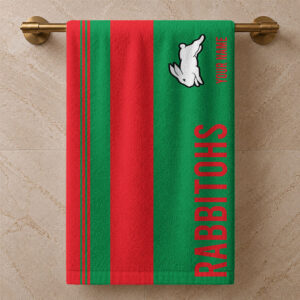 Auspiritmerch South Sydney Rabbitohs Premium Bath/ Beach Towel Personalized Gift For Fan