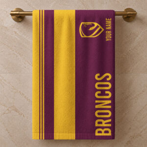 Auspiritmerch Brisbane Broncos Premium Bath/ Beach Towel Personalized Gift For Fan