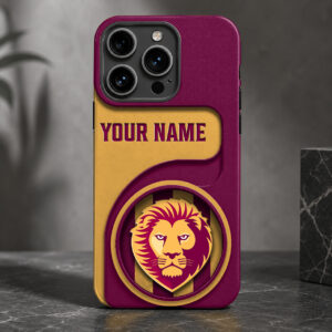 Auspiritmerch Brisbane Lions Phone Case Custom Name Gift For Fan
