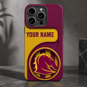 Auspiritmerch Brisbane Broncos Phone Case Custom Name Gift For Fan