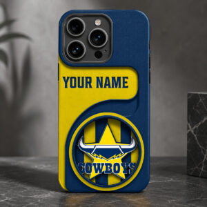 Auspiritmerch North Queensland Cowboys Phone Case Custom Name Gift For Fan