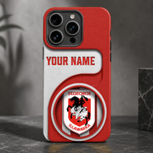 Auspiritmerch St. George Illawarra Dragons Phone Case Custom Name Gift For Fan