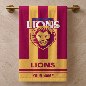Auspiritmerch Brisbane Lions Premium Bath/ Beach Towel Personalized Gift For Fan