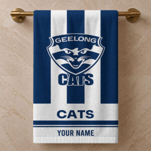 Auspiritmerch Geelong Cats Premium Bath/ Beach Towel Personalized Gift For Fan