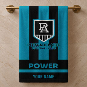 Auspiritmerch Port Adelaide Premium Bath/ Beach Towel Personalized Gift For Fan