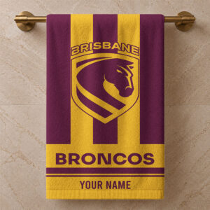 Auspiritmerch Brisbane Broncos Premium Bath/ Beach Towel Personalized Gift For Fan