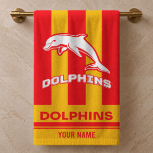 Auspiritmerch Redcliffe Dolphins Premium Bath/ Beach Towel Personalized Gift For Fan