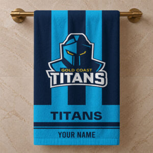 Auspiritmerch Gold Coast Titans Premium Bath/ Beach Towel Personalized Gift For Fan