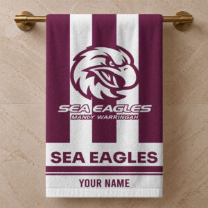 Auspiritmerch Manly Warringah Sea Eagles Premium Bath/ Beach Towel Personalized Gift For Fan