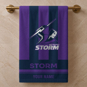 Auspiritmerch Melbourne Storm Premium Bath/ Beach Towel Personalized Gift For Fan