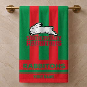 Auspiritmerch South Sydney Rabbitohs Premium Bath/ Beach Towel Personalized Gift For Fan