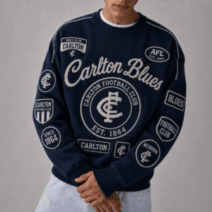 Auspiritmerch Carlton Blues Sweatshirt Custom Name Daily Casual Fashion