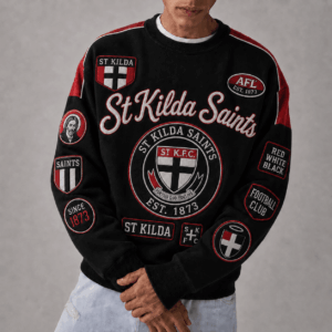 Auspiritmerch St Kilda Saints Sweatshirt Custom Name Daily Casual Fashion