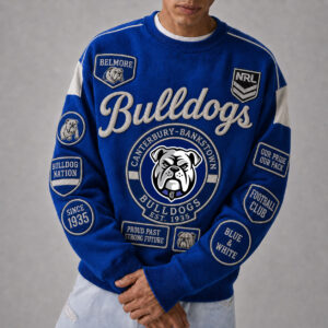 Auspiritmerch Canterbury-Bankstown Bulldogs Sweatshirt Custom Name Daily Casual Fashion