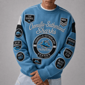 Auspiritmerch Cronulla-Sutherland Sharks Sweatshirt Custom Name Daily Casual Fashion