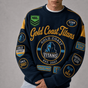Auspiritmerch Gold Coast Titans Sweatshirt Custom Name Daily Casual Fashion