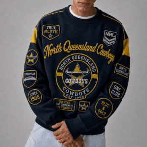 Auspiritmerch North Queensland Cowboys Sweatshirt Custom Name Daily Casual Fashion