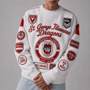 Auspiritmerch St. George Illawarra Dragons Sweatshirt Custom Name Daily Casual Fashion