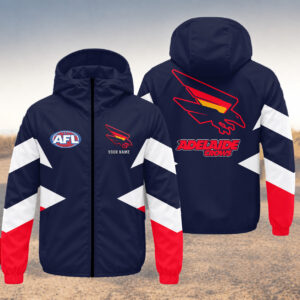 Auspiritmerch Adelaide Crows Windbreaker Jacket Custom Name Daily Casual Fashion