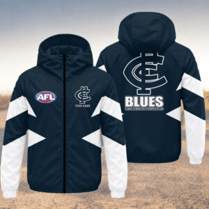 Auspiritmerch Carlton Blues Windbreaker Jacket Custom Name Daily Casual Fashion