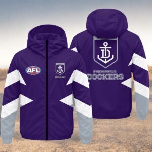 Auspiritmerch Fremantle Dockers Windbreaker Jacket Custom Name Daily Casual Fashion