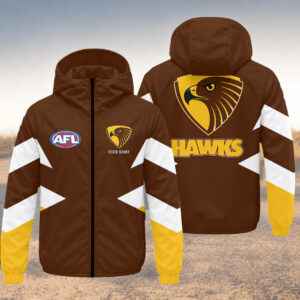 Auspiritmerch Hawthorn Hawks Windbreaker Jacket Custom Name Daily Casual Fashion