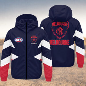 Auspiritmerch Melbourne Demons Windbreaker Jacket Custom Name Daily Casual Fashion