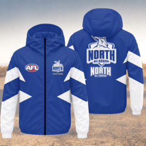 Auspiritmerch North Melbourne Windbreaker Jacket Custom Name Daily Casual Fashion