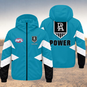 Auspiritmerch Port Adelaide Windbreaker Jacket Custom Name Daily Casual Fashion