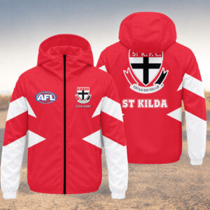 Auspiritmerch St Kilda Saints Windbreaker Jacket Custom Name Daily Casual Fashion