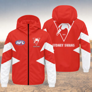 Auspiritmerch Sydney Swans Windbreaker Jacket Custom Name Daily Casual Fashion