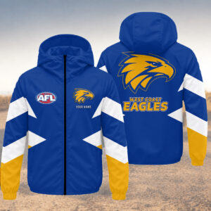 Auspiritmerch West Coast Eagles Windbreaker Jacket Custom Name Daily Casual Fashion