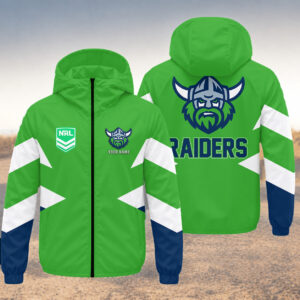 Auspiritmerch Canberra Raiders Windbreaker Jacket Custom Name Daily Casual Fashion