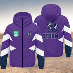 Auspiritmerch Melbourne Storm Windbreaker Jacket Custom Name Daily Casual Fashion