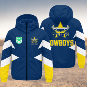 Auspiritmerch North Queensland Cowboys Windbreaker Jacket Custom Name Daily Casual Fashion
