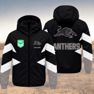 Auspiritmerch Penrith Panthers Windbreaker Jacket Custom Name Daily Casual Fashion