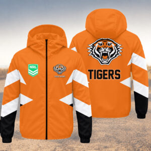 Auspiritmerch Wests Tigers Windbreaker Jacket Custom Name Daily Casual Fashion
