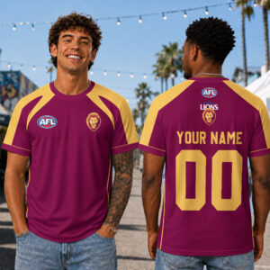 Auspiritmerch Brisbane Lions Premium 2026 T-Shirt Custom Name Gift For Fan