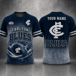 Auspiritmerch Carlton Blues Casual T-Shirt Custom Name Gift For Fan