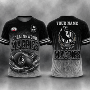 Auspiritmerch Collingwood Magpies Casual T-Shirt Custom Name Gift For Fan