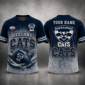 Auspiritmerch Geelong Cats Casual T-Shirt Custom Name Gift For Fan