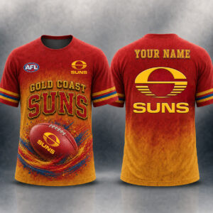 Auspiritmerch Gold Coast Suns Casual T-Shirt Custom Name Gift For Fan