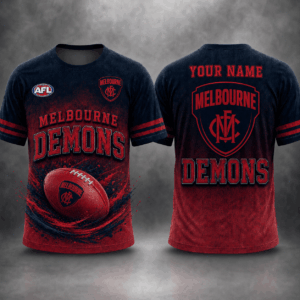 Auspiritmerch Melbourne Demons Casual T-Shirt Custom Name Gift For Fan