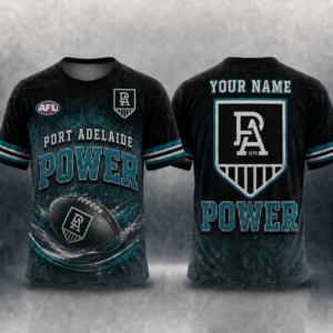 Auspiritmerch Port Adelaide Casual T-Shirt Custom Name Gift For Fan